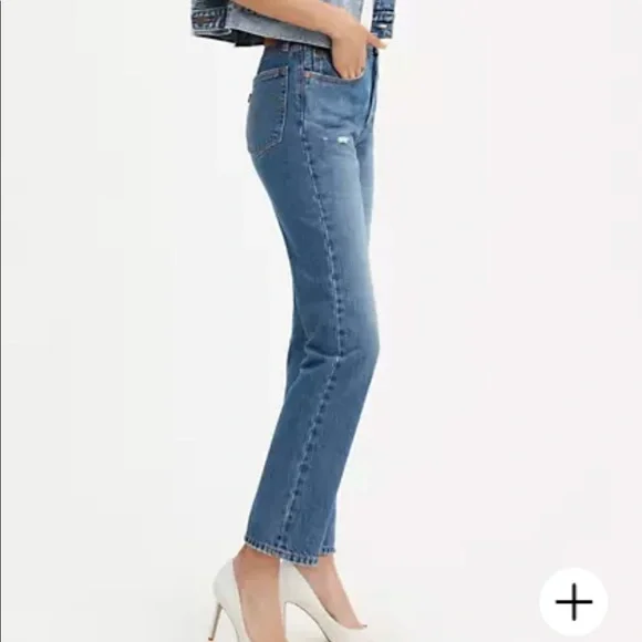 NWT Levi’s 501 Jeans 29 32 Mom Jean Straight Leg dark wash summer spring cute - Picture 4 of 11